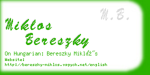 miklos bereszky business card